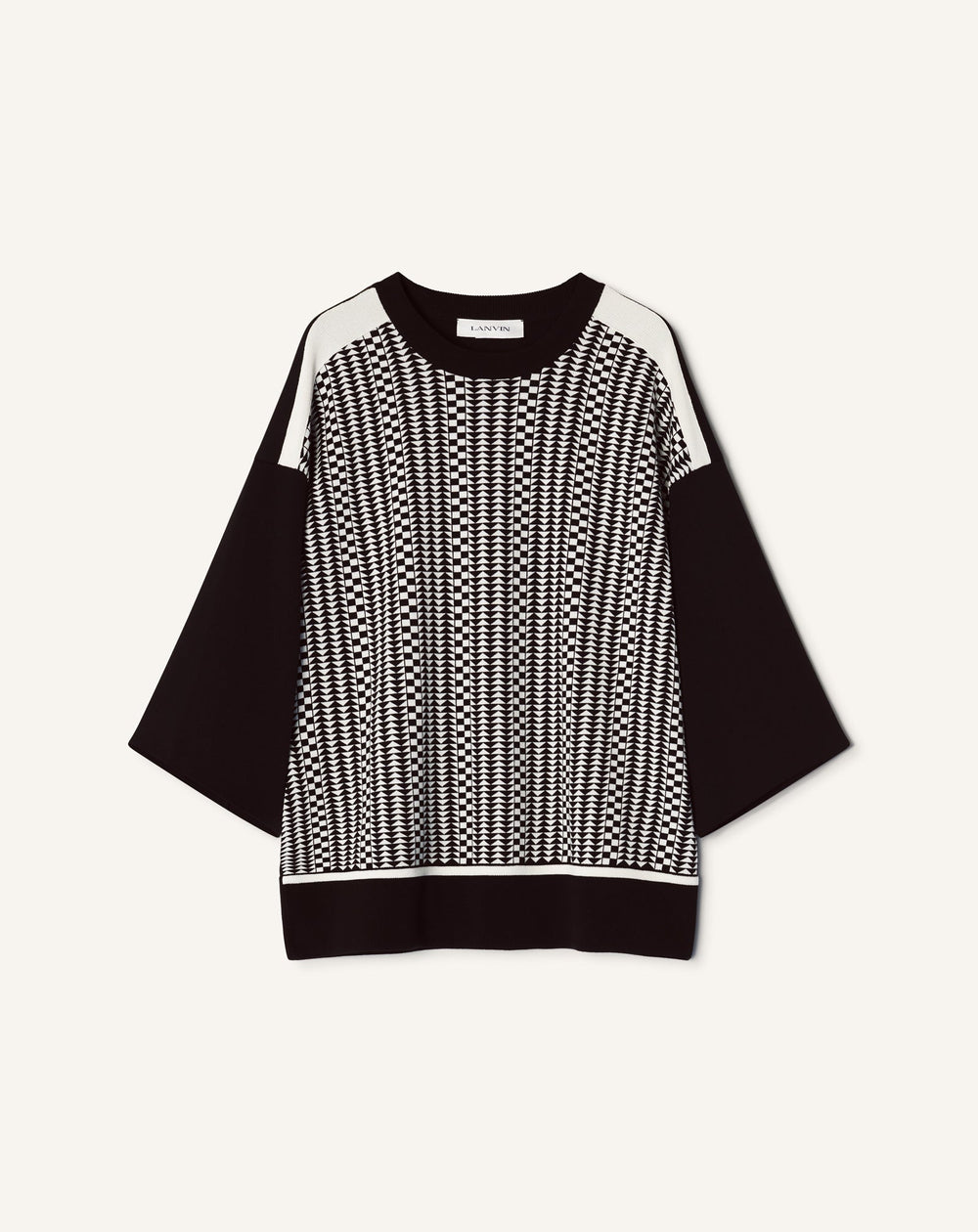 T-shirt Ample En Jacquard De Soie Et Coton Grey