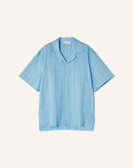Chemise Texturée En Coton Et Soie Blue