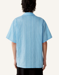 Chemise Texturée En Coton Et Soie Blue