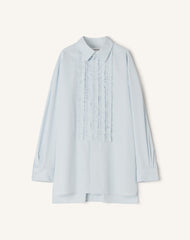 Chemise À Plastron En Popeline De Coton Blue