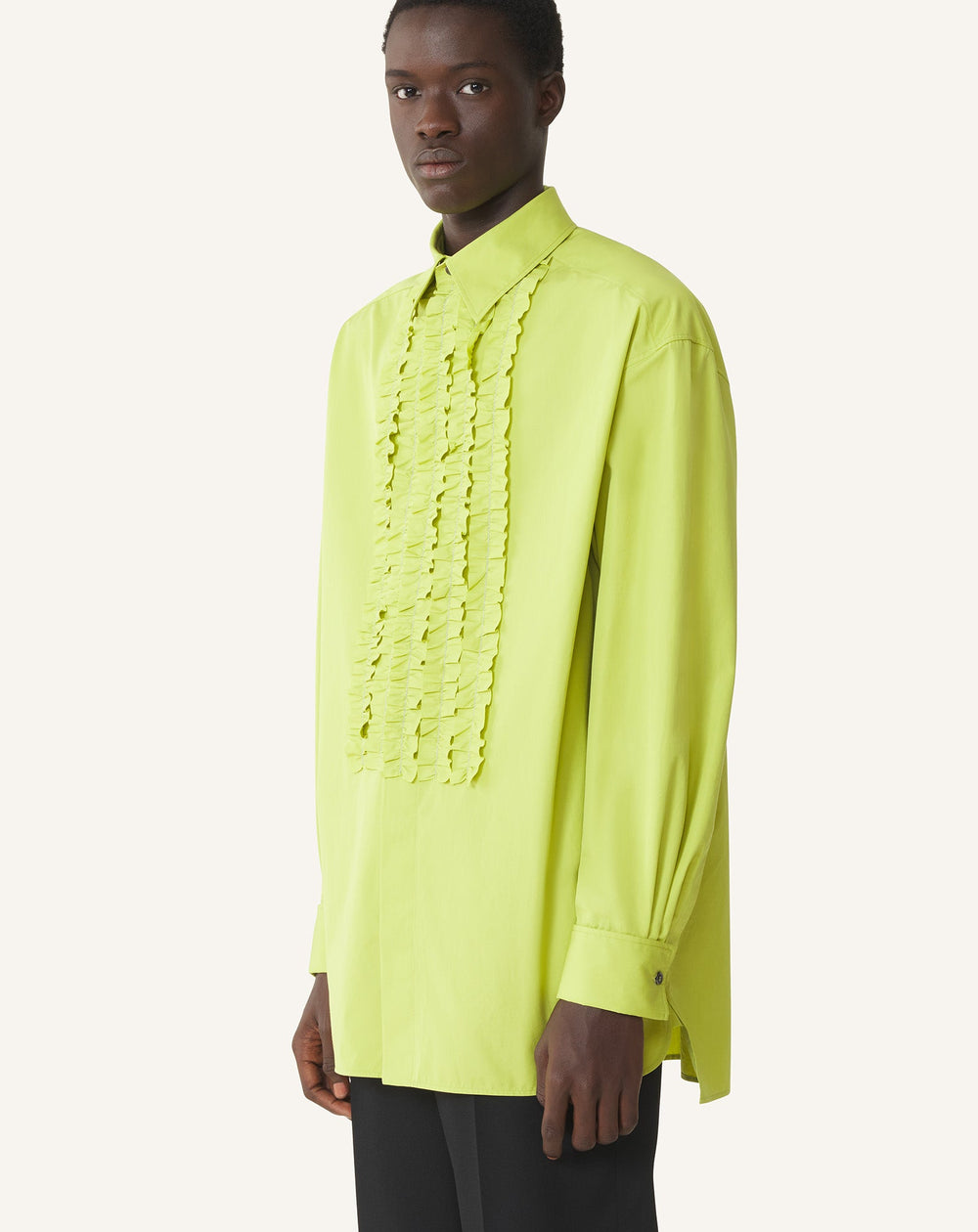Chemise À Plastron En Popeline De Coton Green