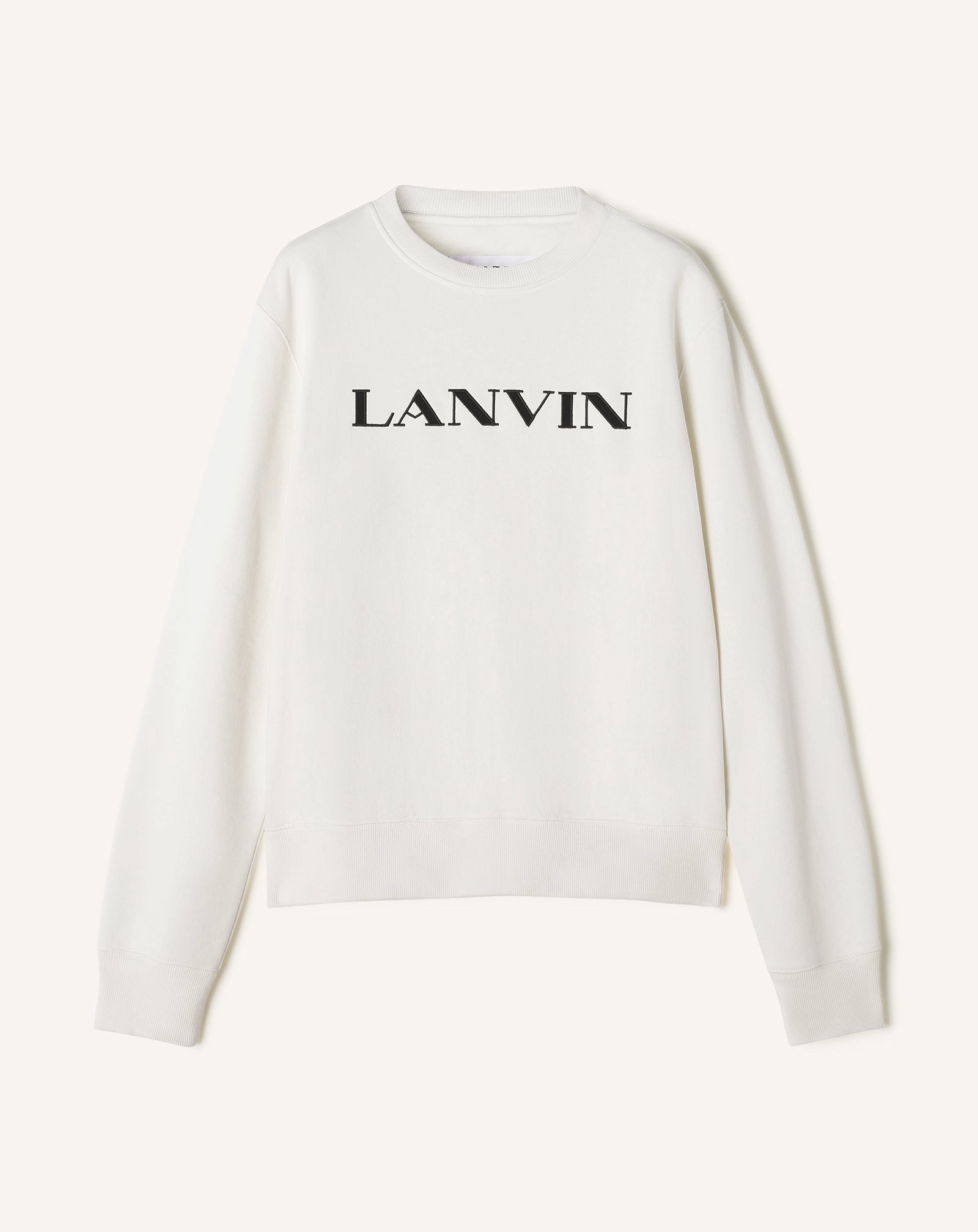 White Lanvin Embroidered Cotton Sweatshirt