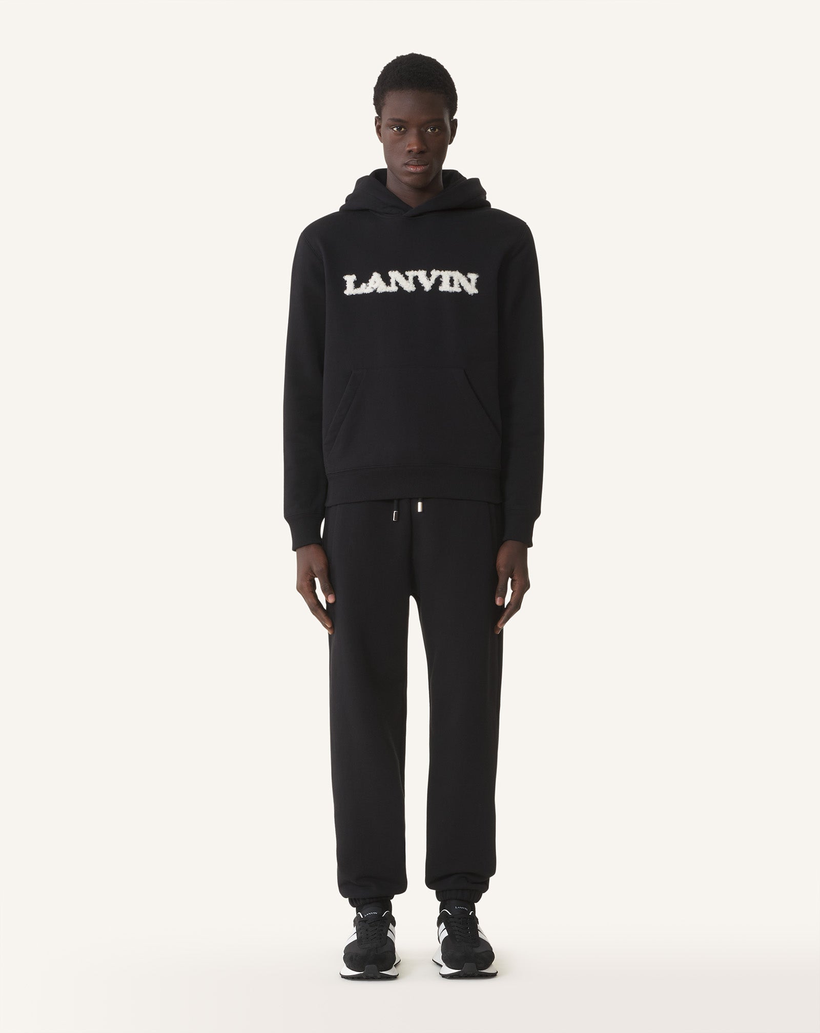 Black Fleece Jogger Pants