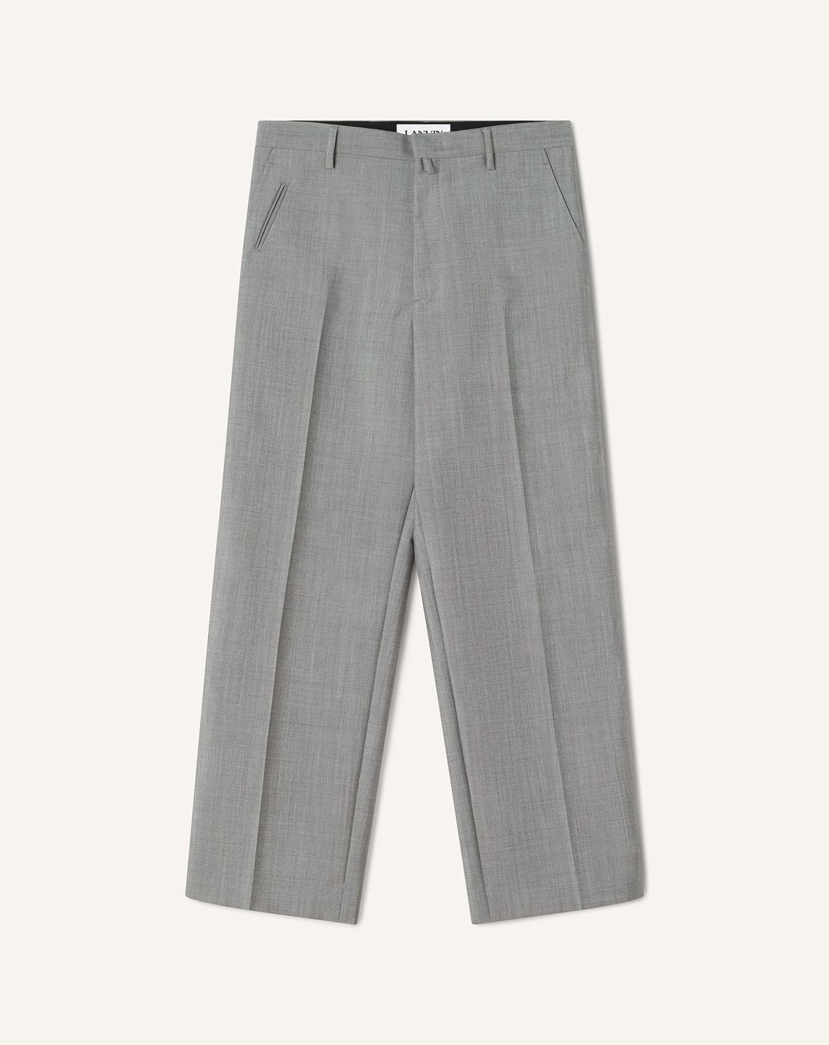 Pantalon Droit En Laine Mohair Black