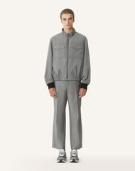 Pantalon Droit En Laine Mohair Black
