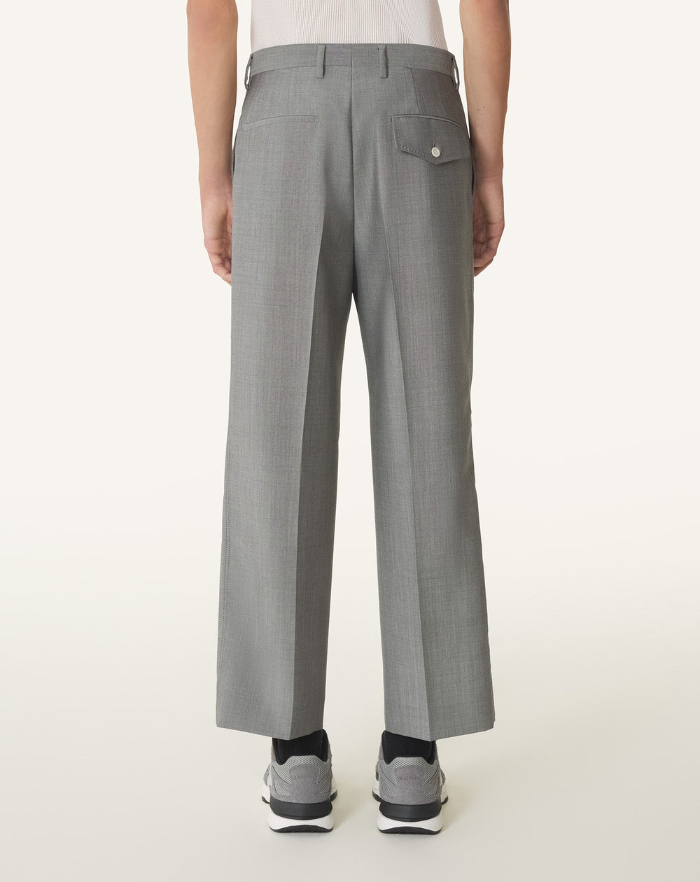 Pantalon Droit En Laine Mohair Black