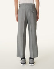 Pantalon Droit En Laine Mohair Black
