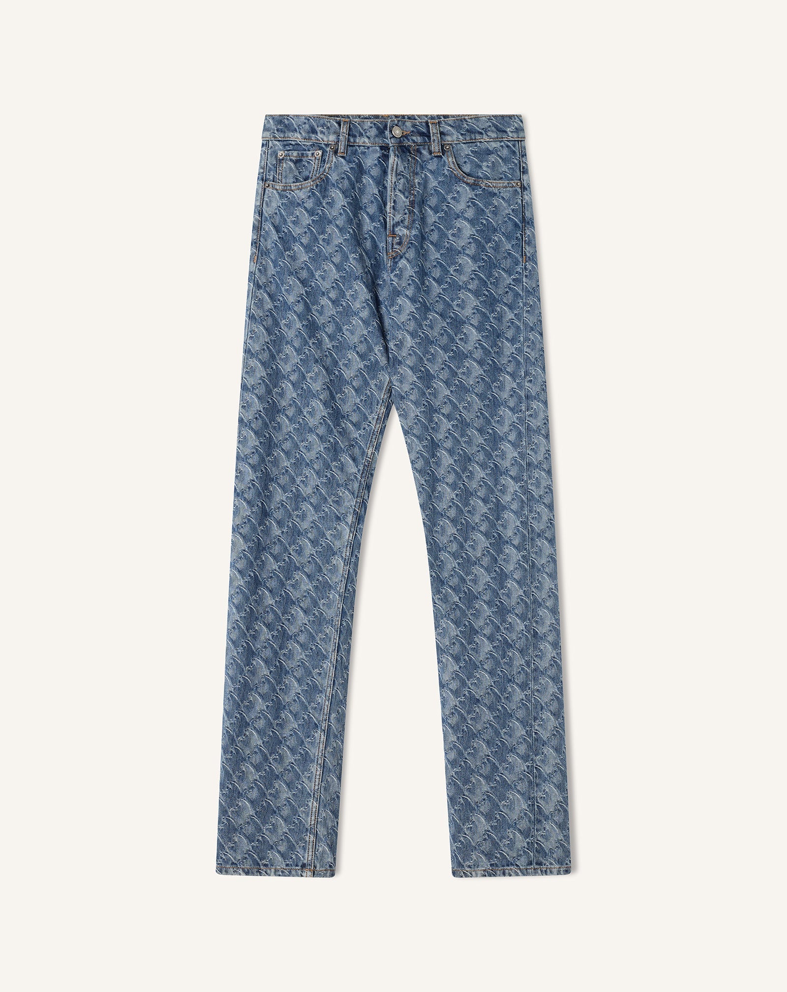 Pantlon En Denim Jacquard Lunar Year Blue