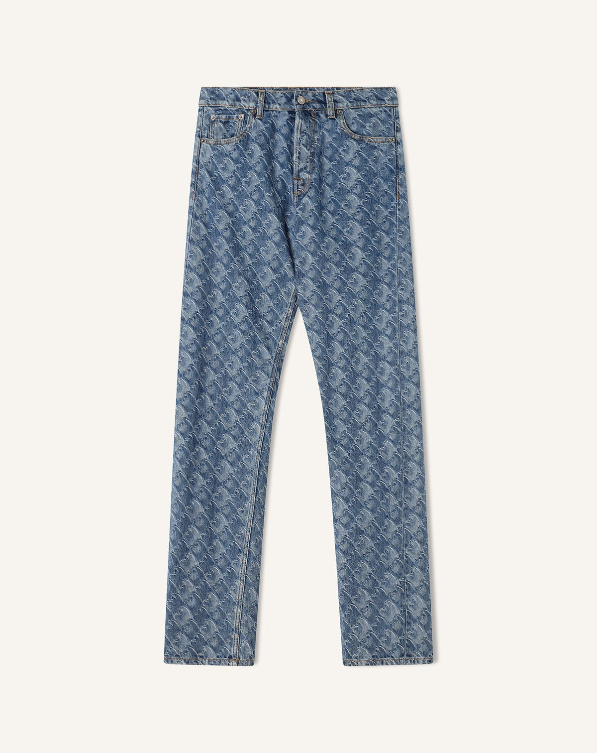 Pantlon En Denim Jacquard Lunar Year Blue