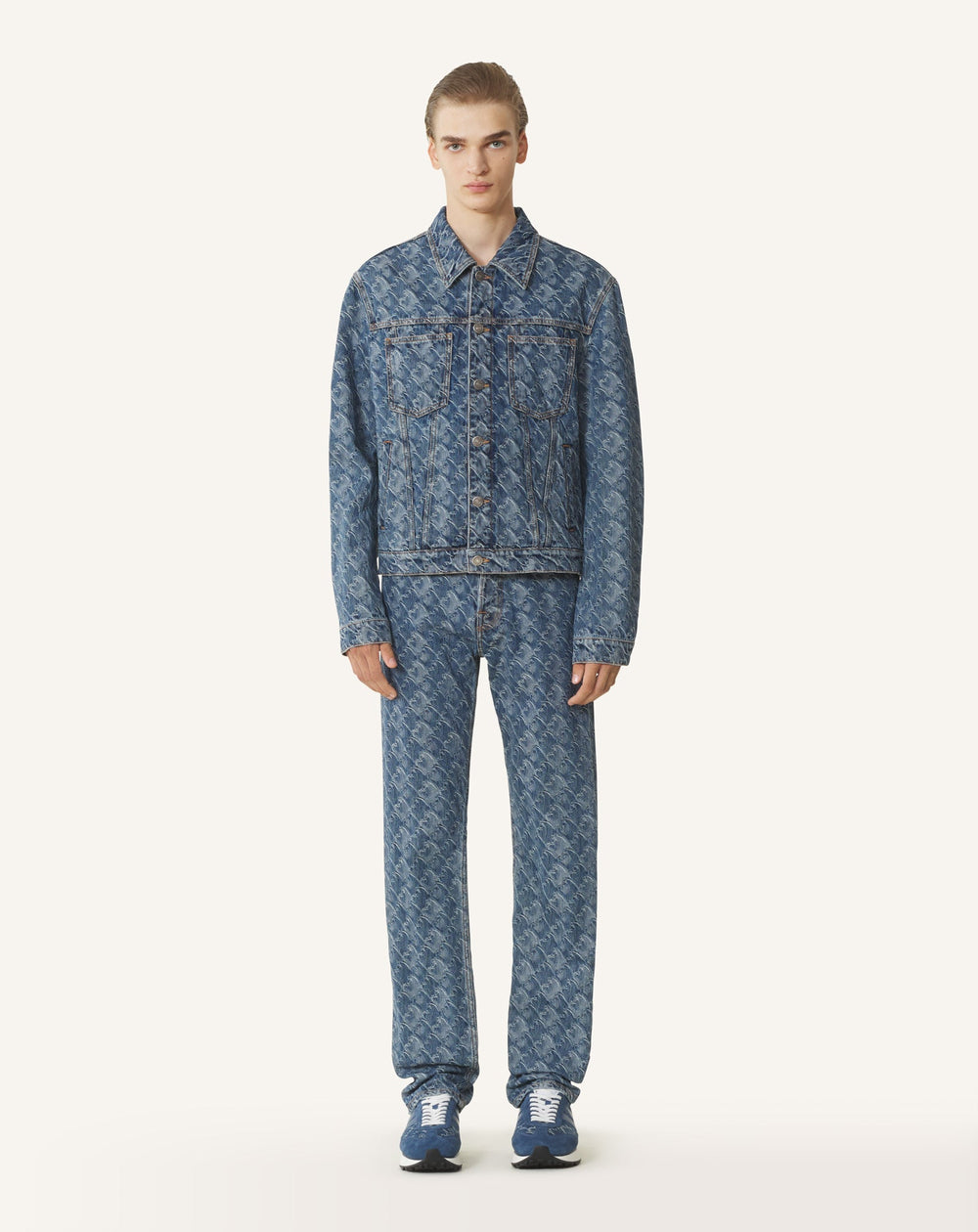 Pantlon En Denim Jacquard Lunar Year Blue