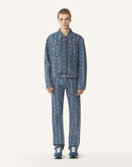 Pantlon En Denim Jacquard Lunar Year Blue