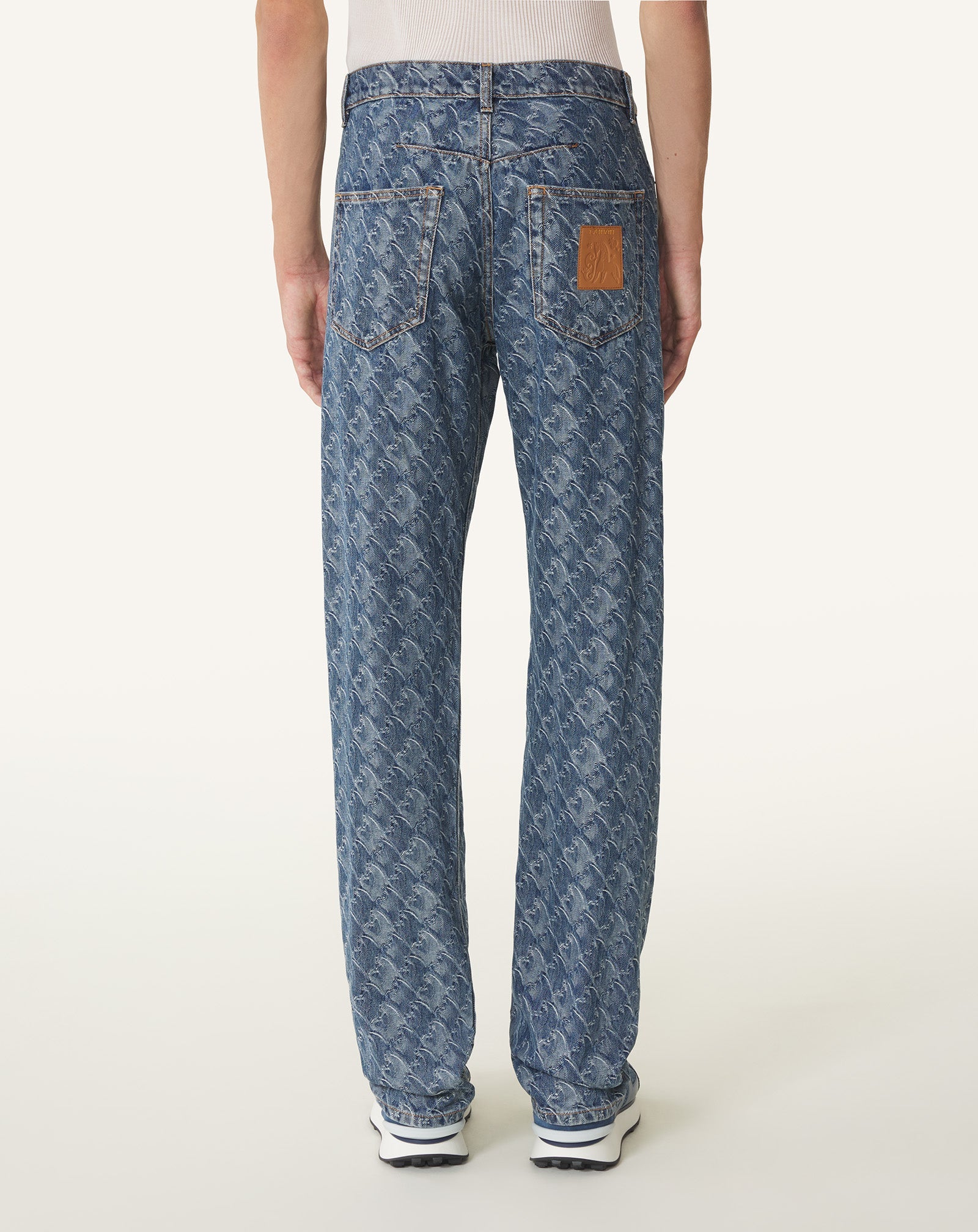Pantlon En Denim Jacquard Lunar Year Blue