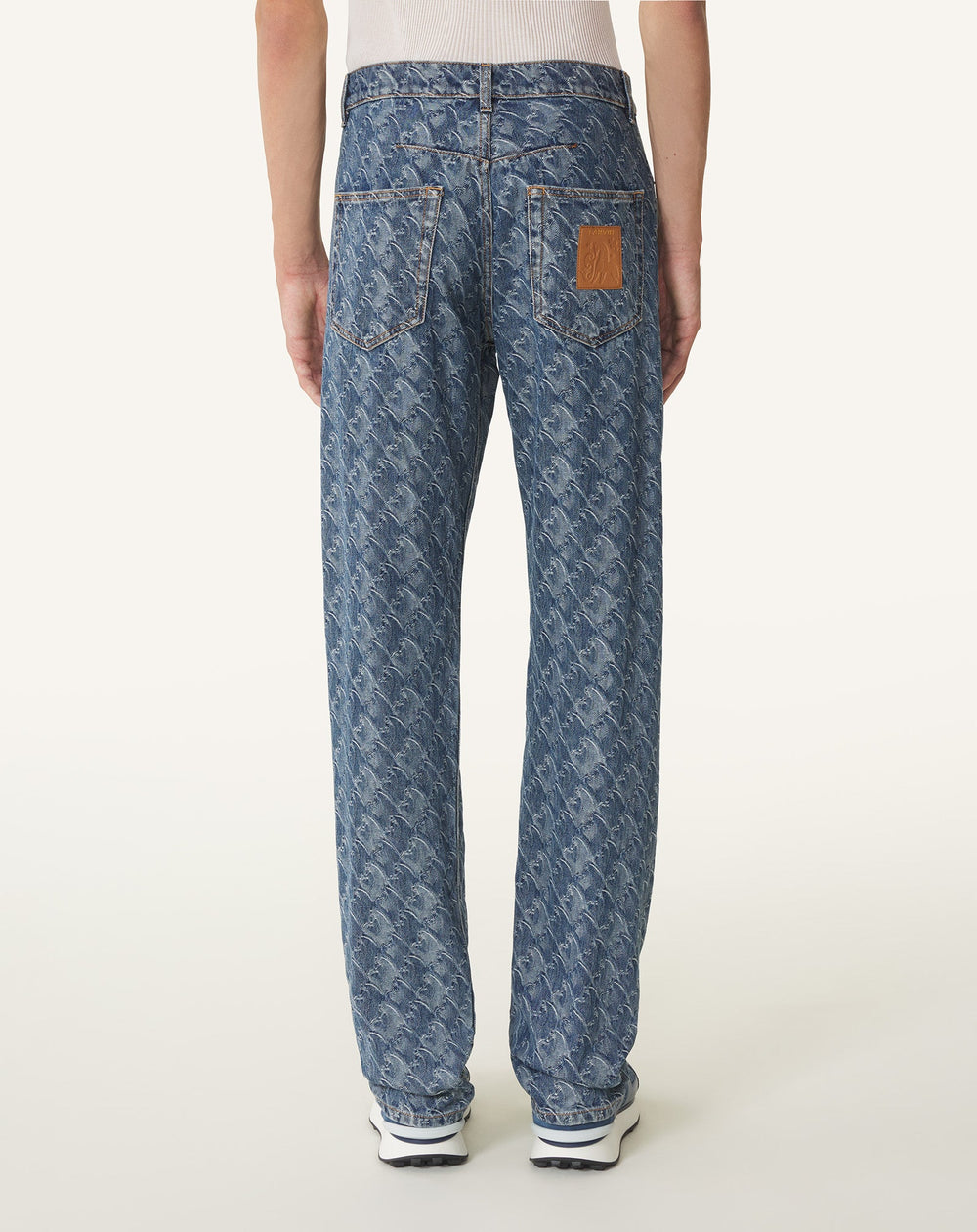 Pantlon En Denim Jacquard Lunar Year Blue