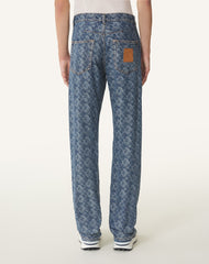 Pantlon En Denim Jacquard Lunar Year Blue