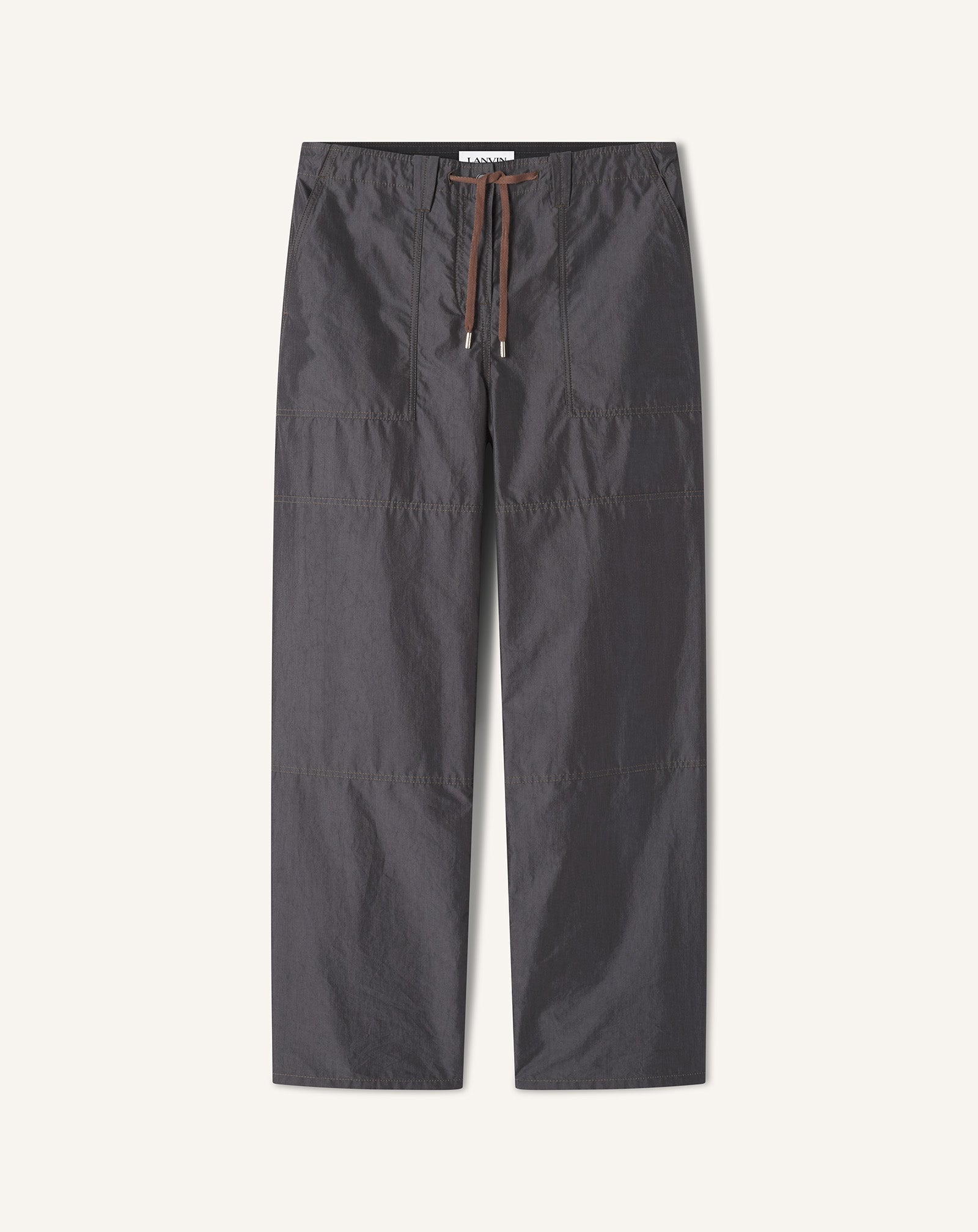 Pantalon Large En Chambray Black