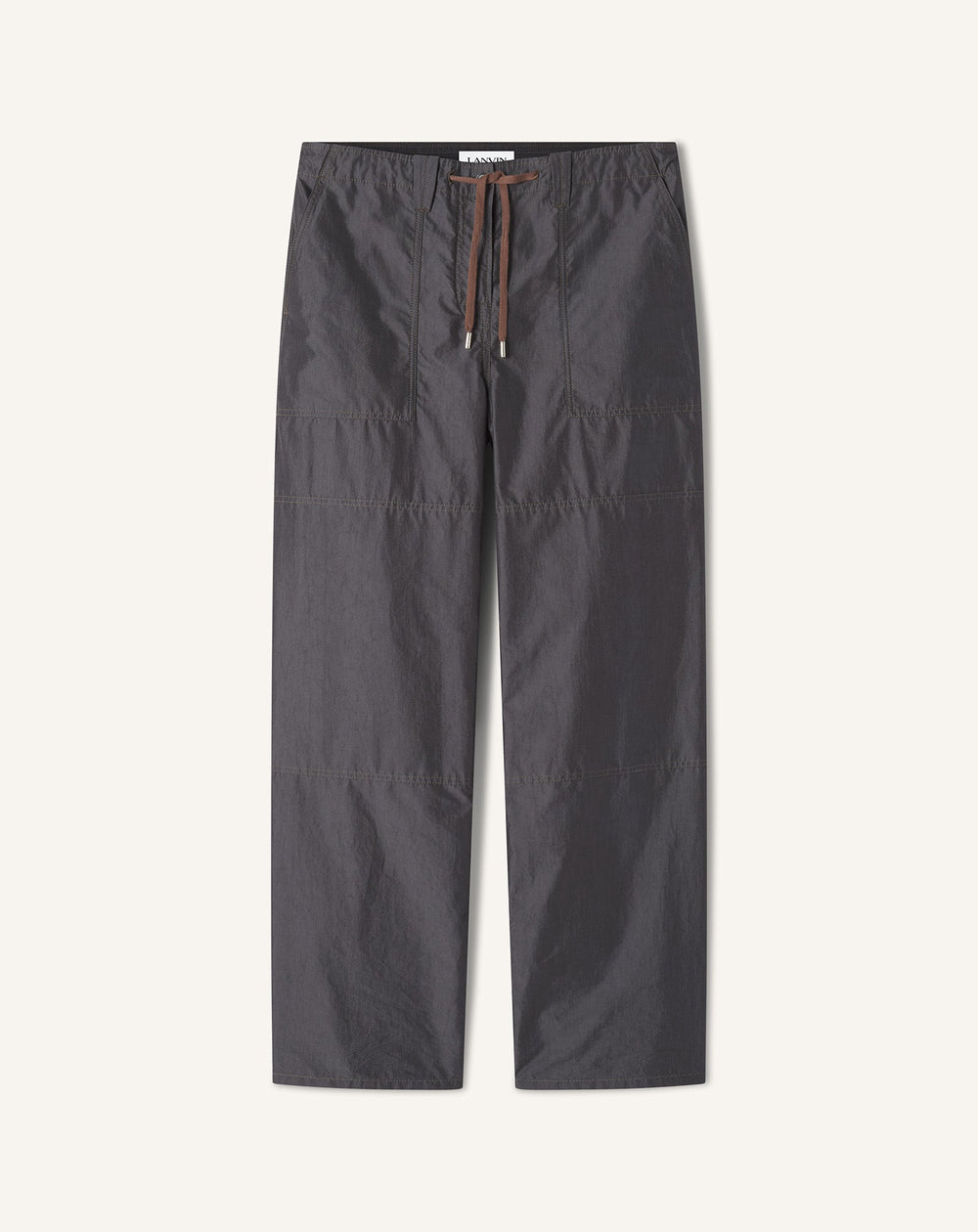 Pantalon Large En Chambray Black
