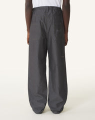 Pantalon Large En Chambray Black