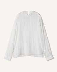 White Pleated Silk Top