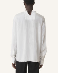 White Pleated Silk Top