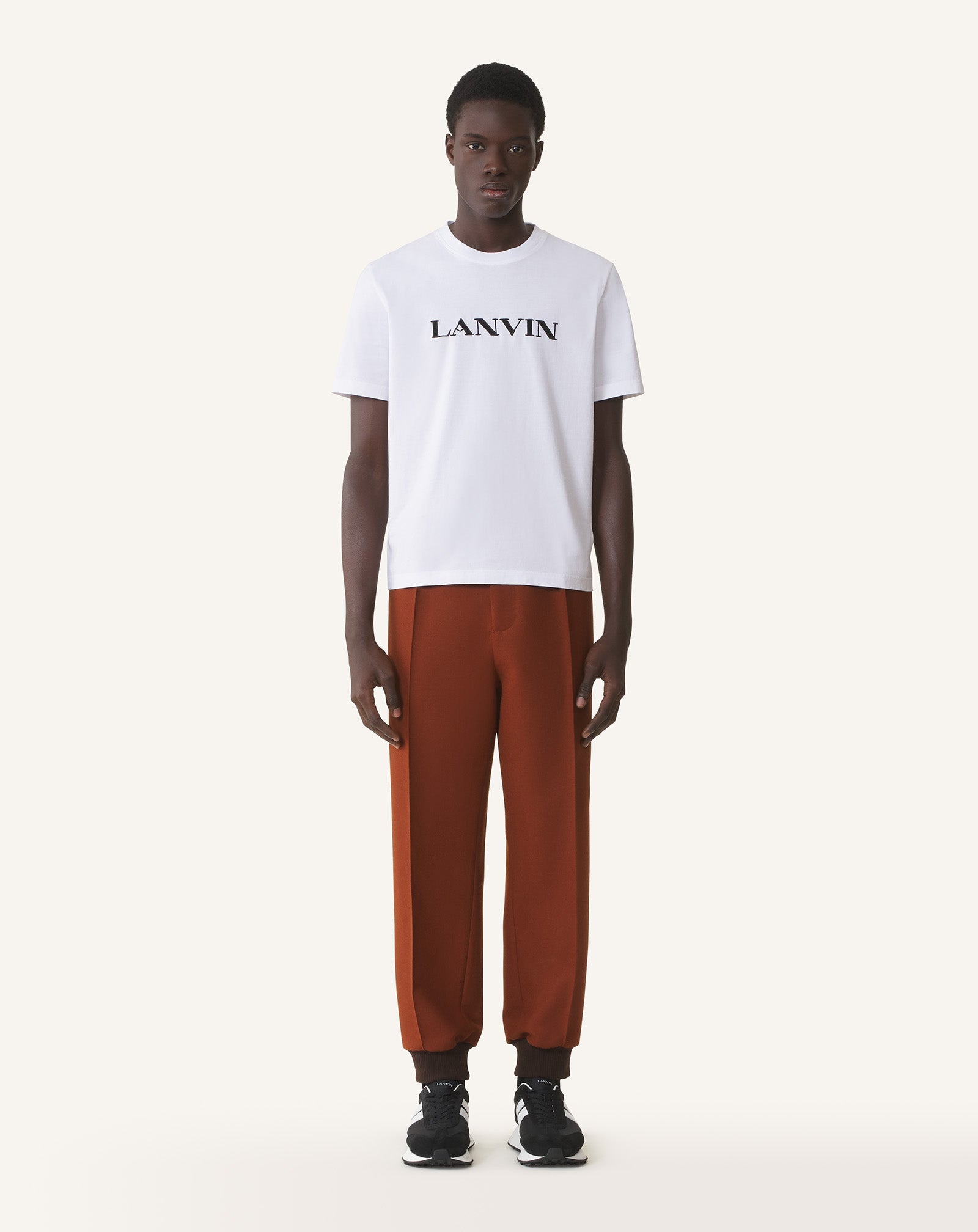 White Lanvin Embroidered Cotton T-shirt