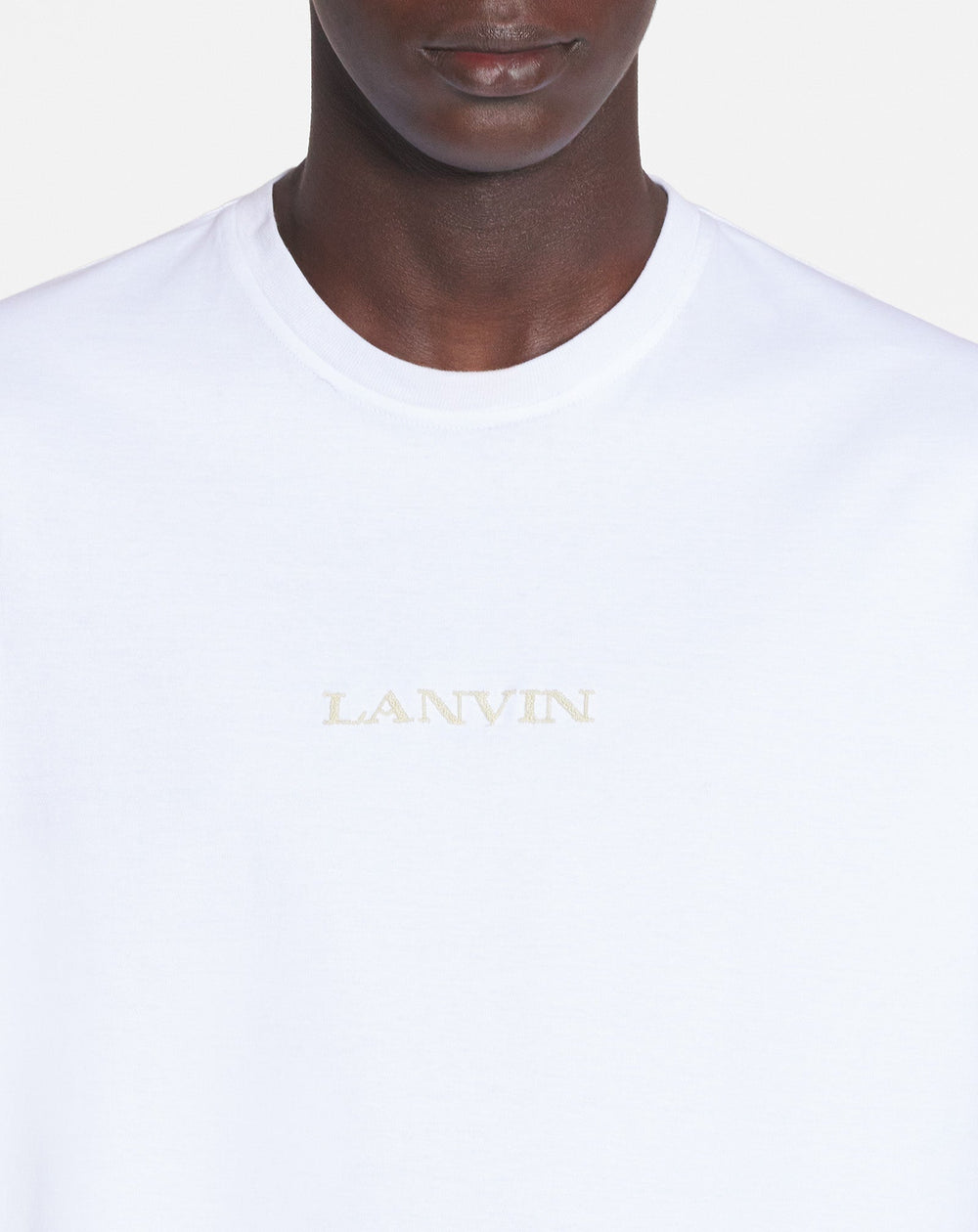 White Lanvin Embroidered T-shirt