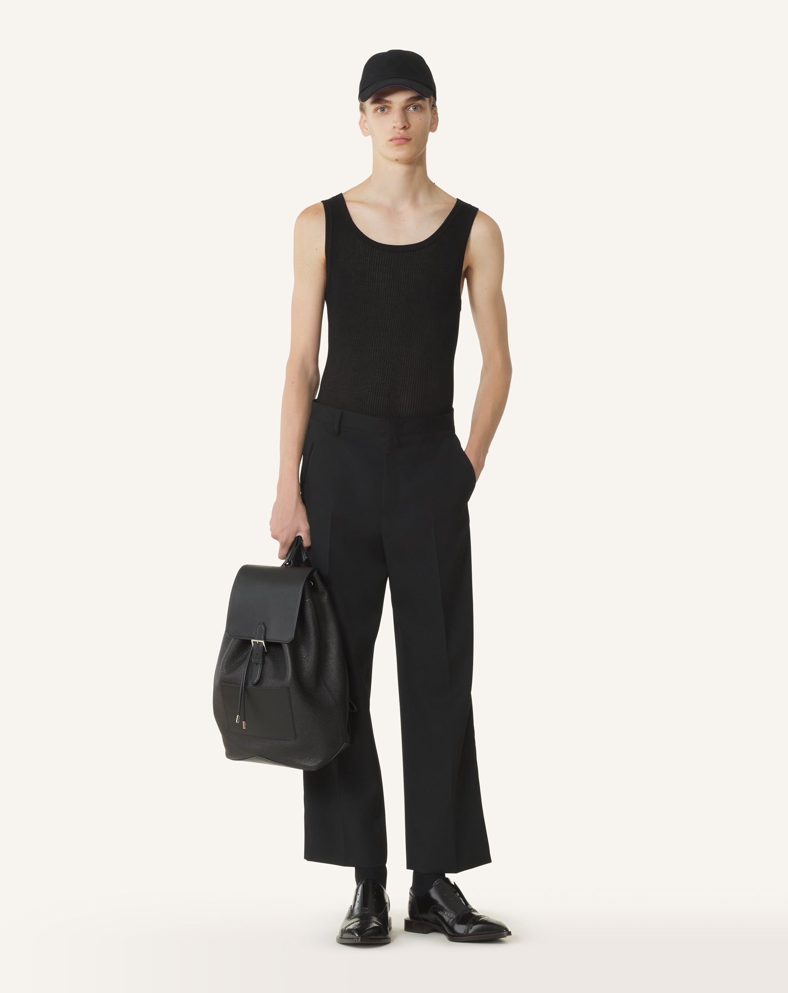 Débardeur En Jersey Plissé Black