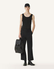 Débardeur En Jersey Plissé Black