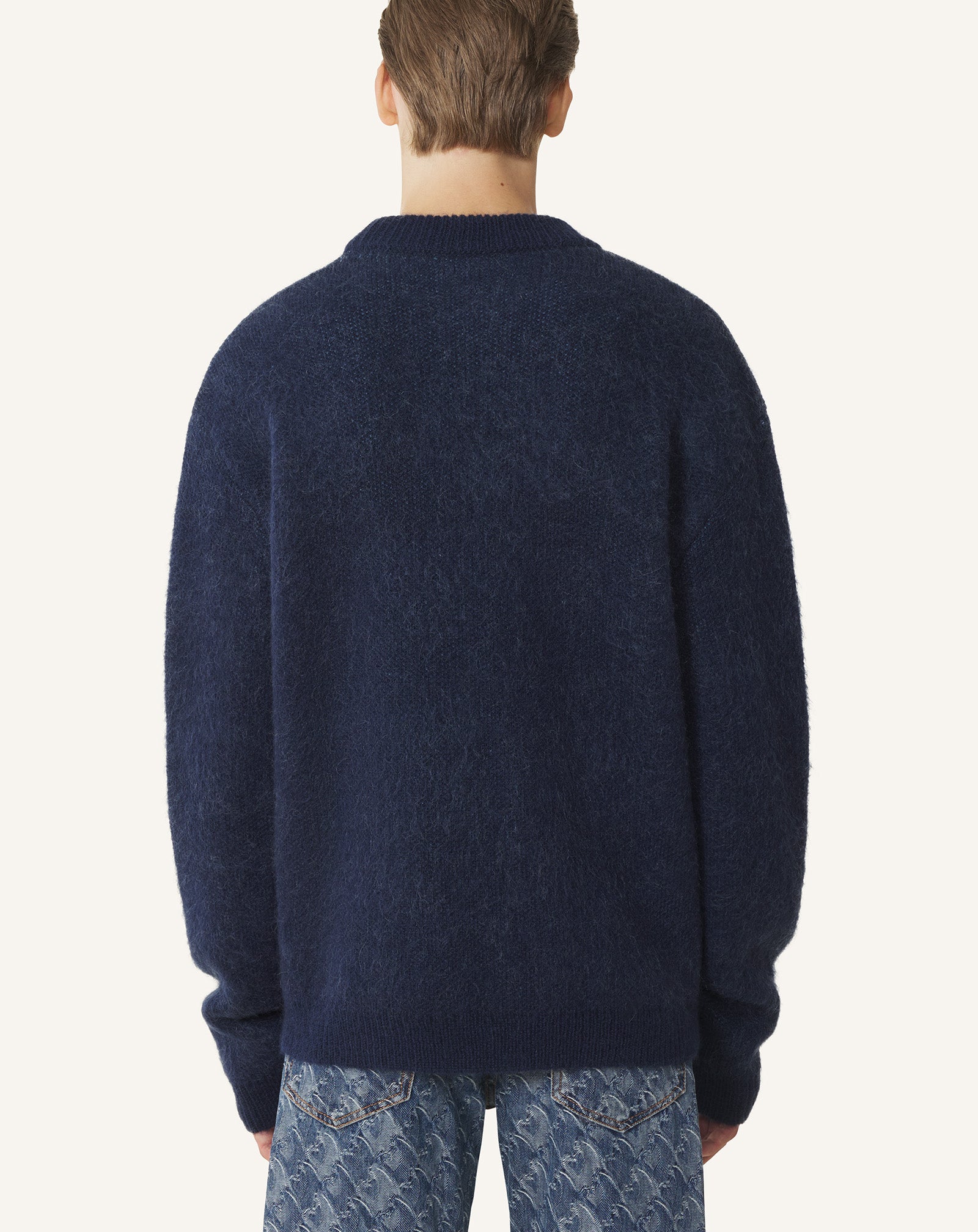 Pull En Mohair Jacquard Lunar Year Blue