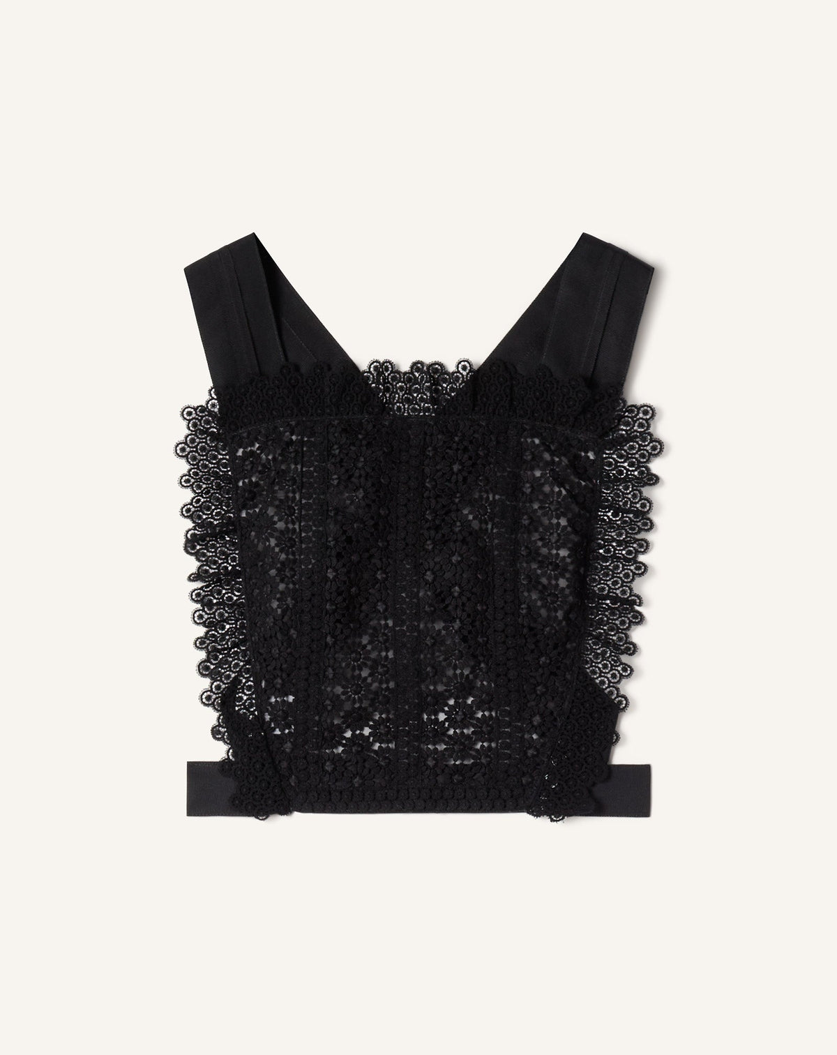 Plastron En Guipure Black