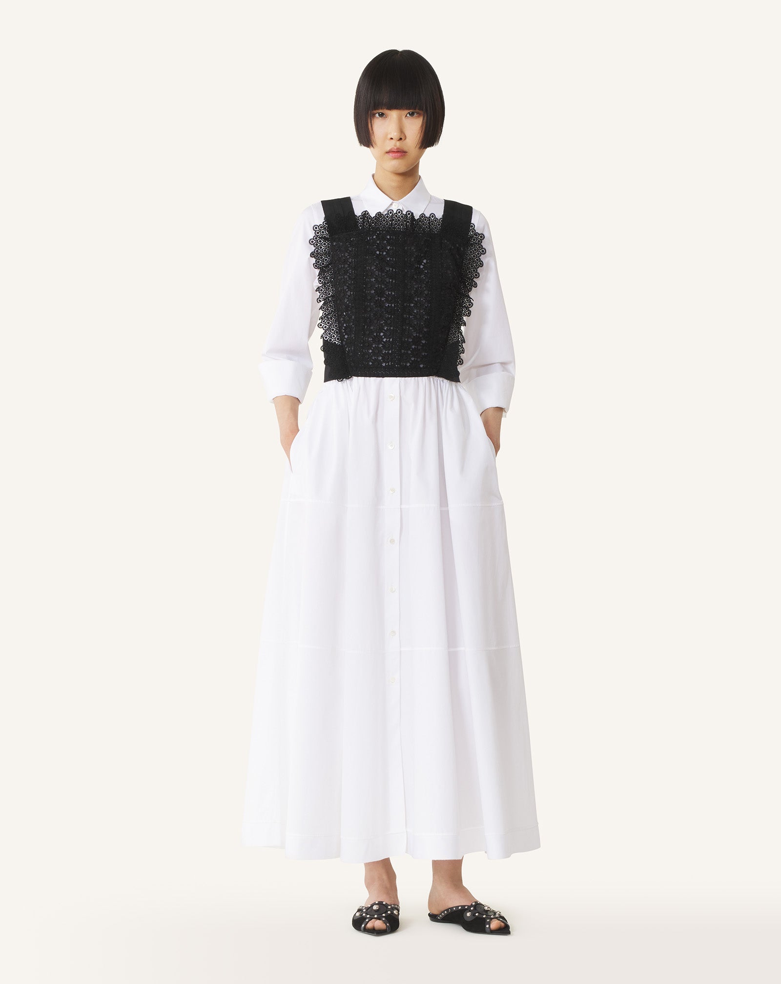 Plastron En Guipure Black