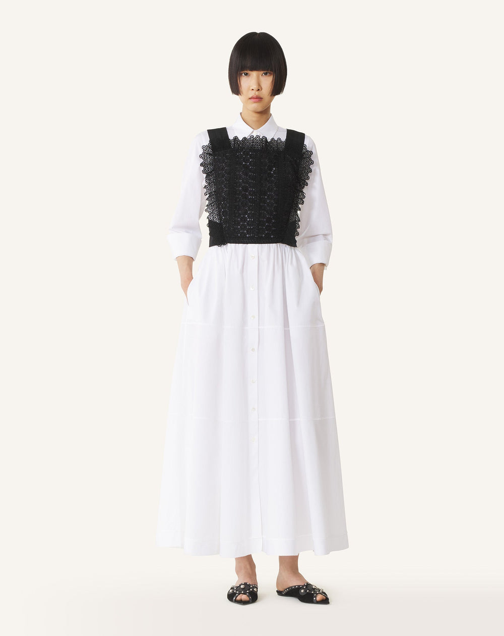 Plastron En Guipure Black