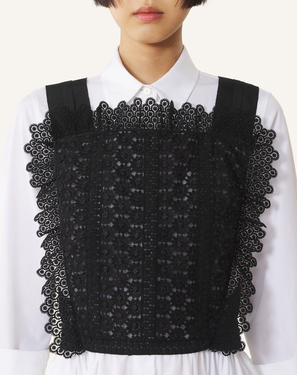 Plastron En Guipure Black