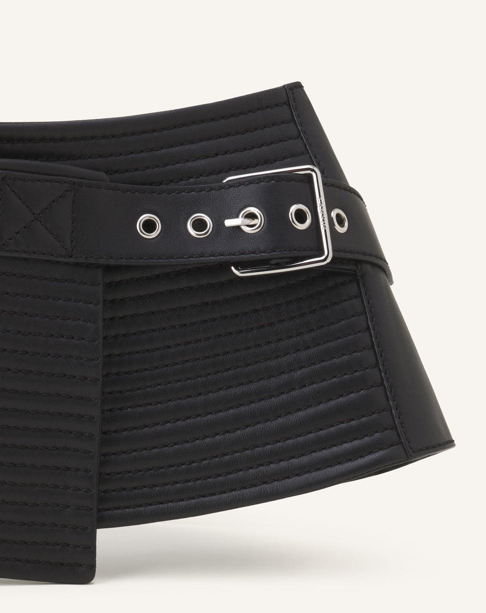 Ceinture Large En Cuir Black