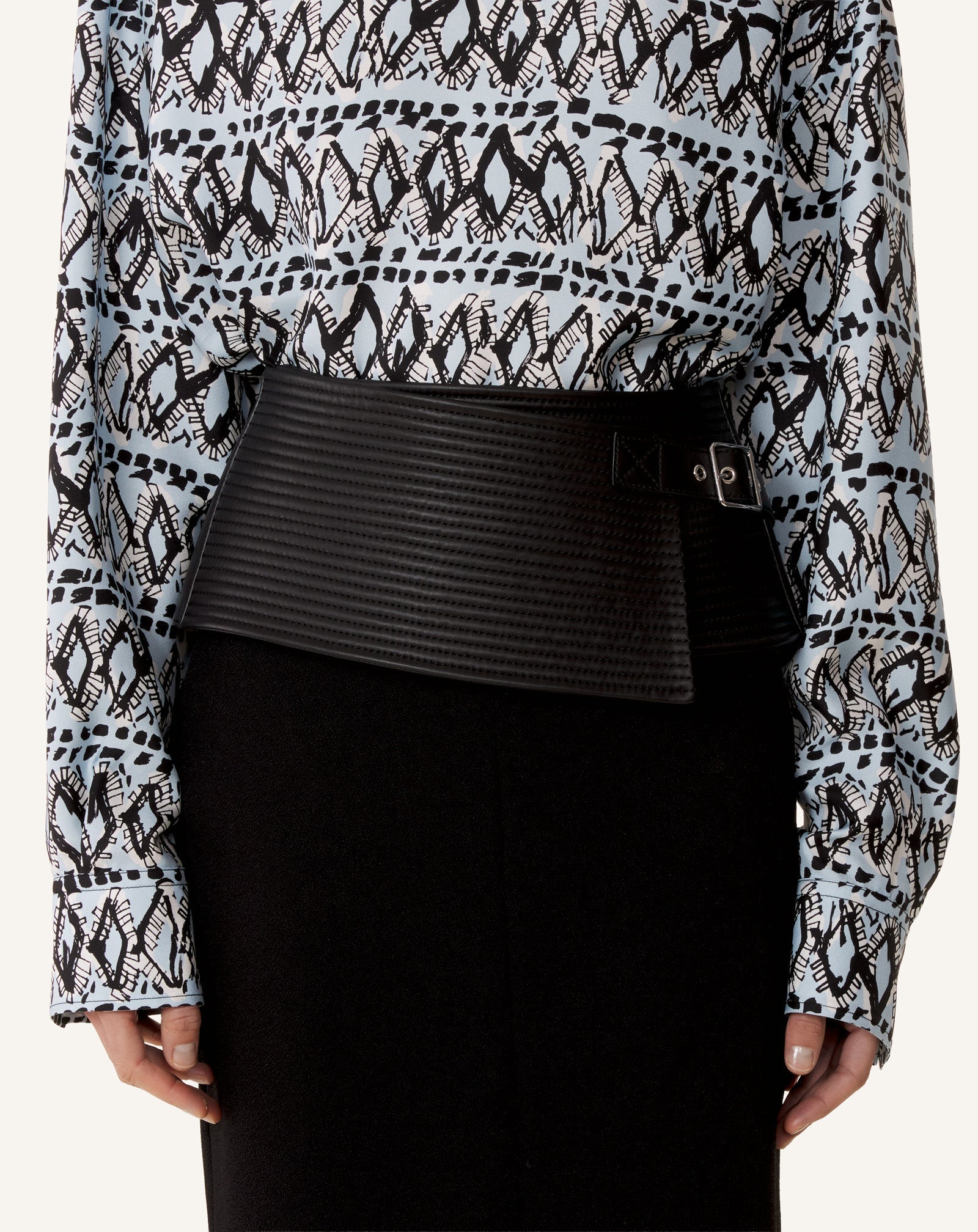 Ceinture Large En Cuir Black