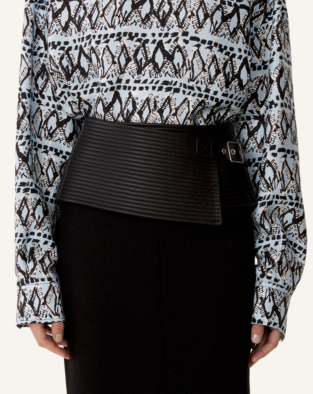 Ceinture Large En Cuir Black