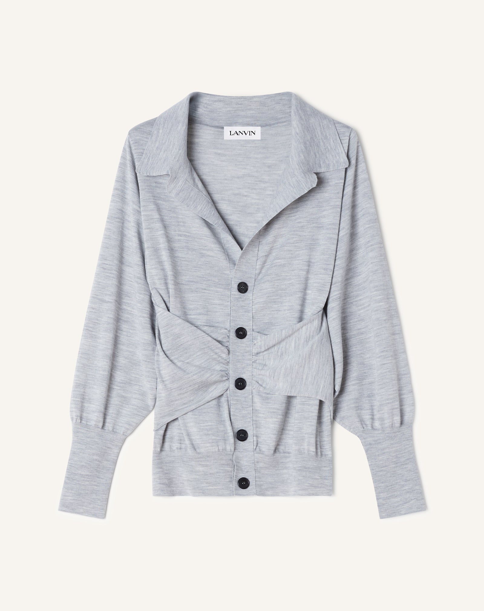 Cardigan Drapé En Laine Black