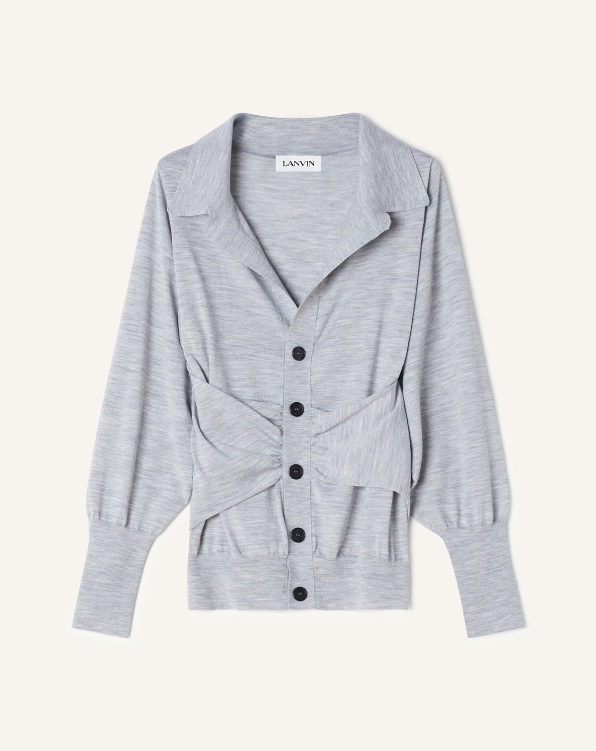 Cardigan Drapé En Laine Black