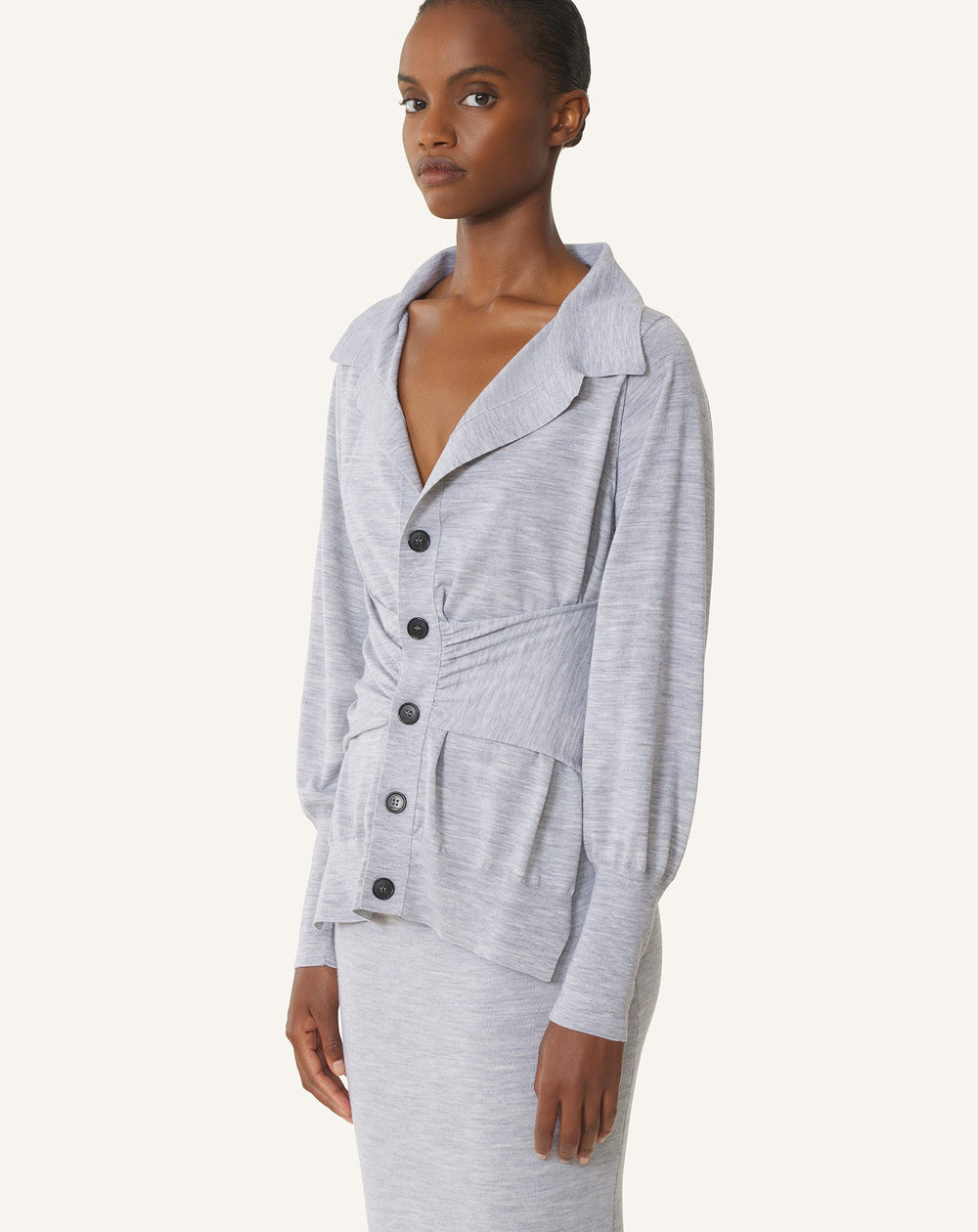 Cardigan Drapé En Laine Black