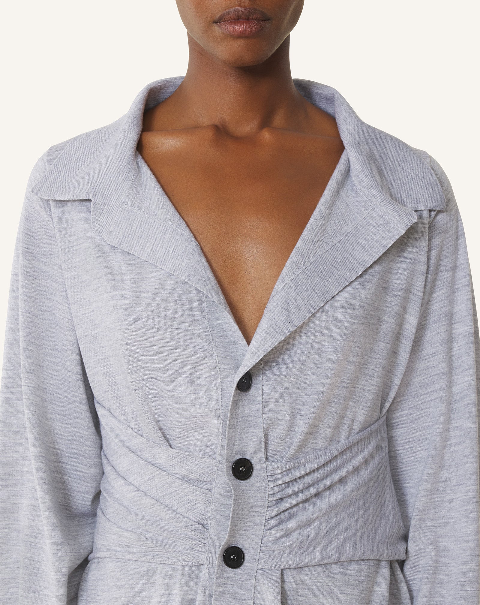 Cardigan Drapé En Laine Black