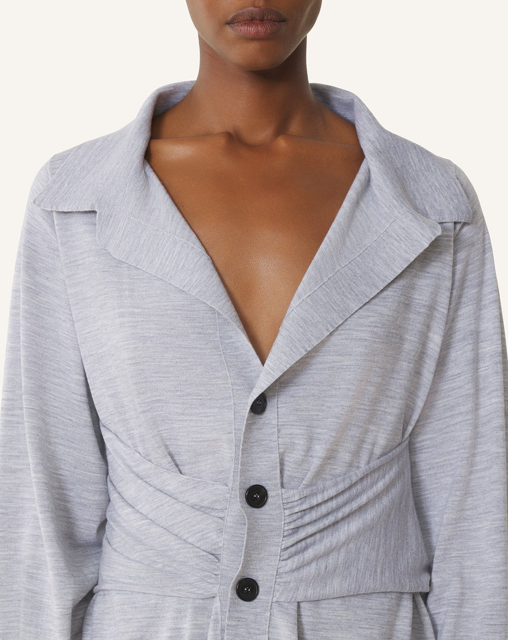 Cardigan Drapé En Laine Black