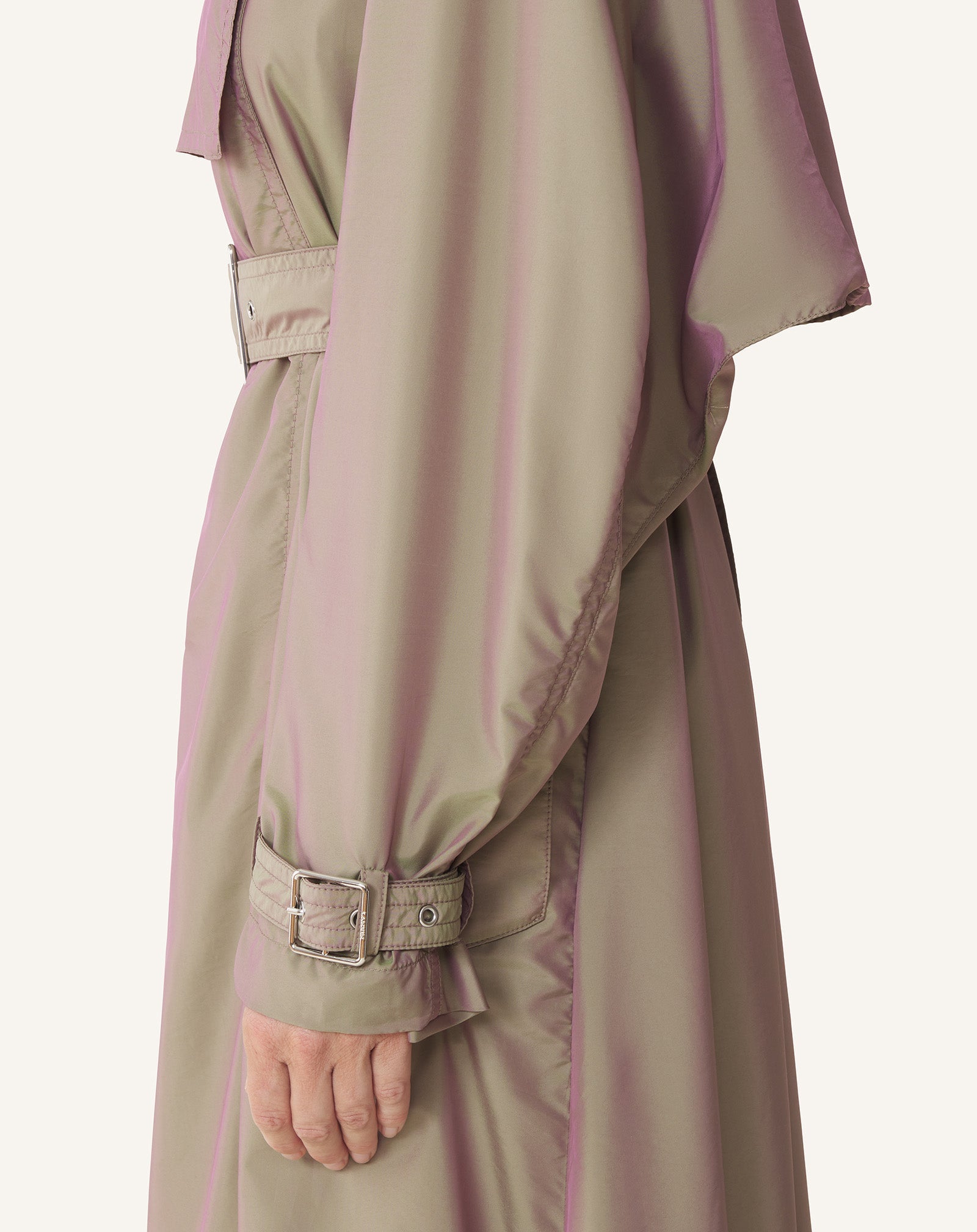 Trench Fluide En Taffetas Beige