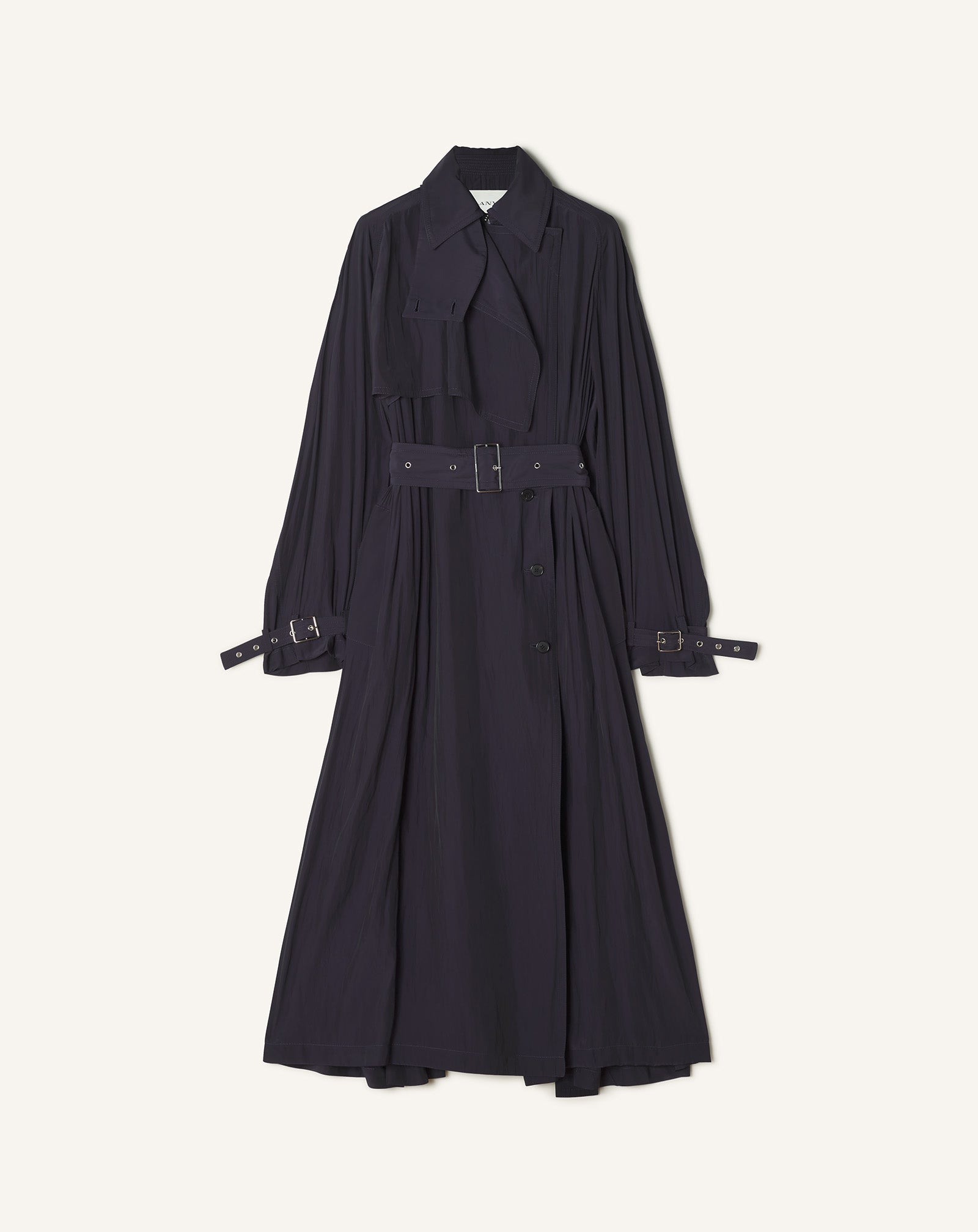 Blue Trench In Charmeuse