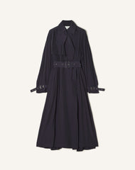 Blue Trench In Charmeuse