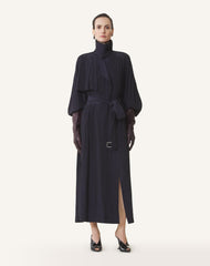 Blue Trench In Charmeuse