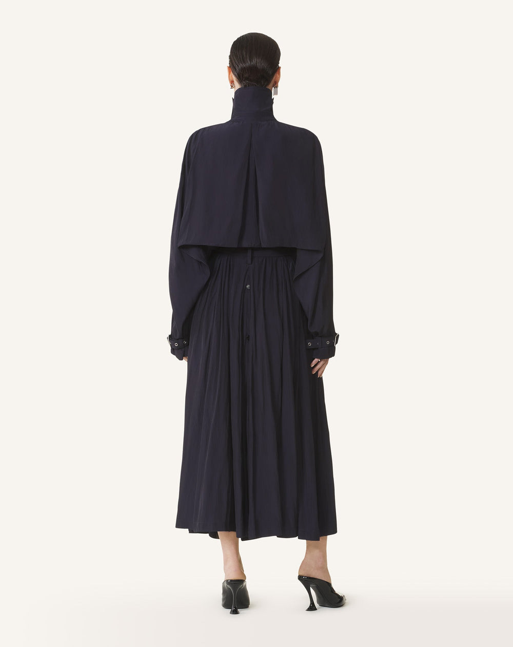 Blue Trench In Charmeuse