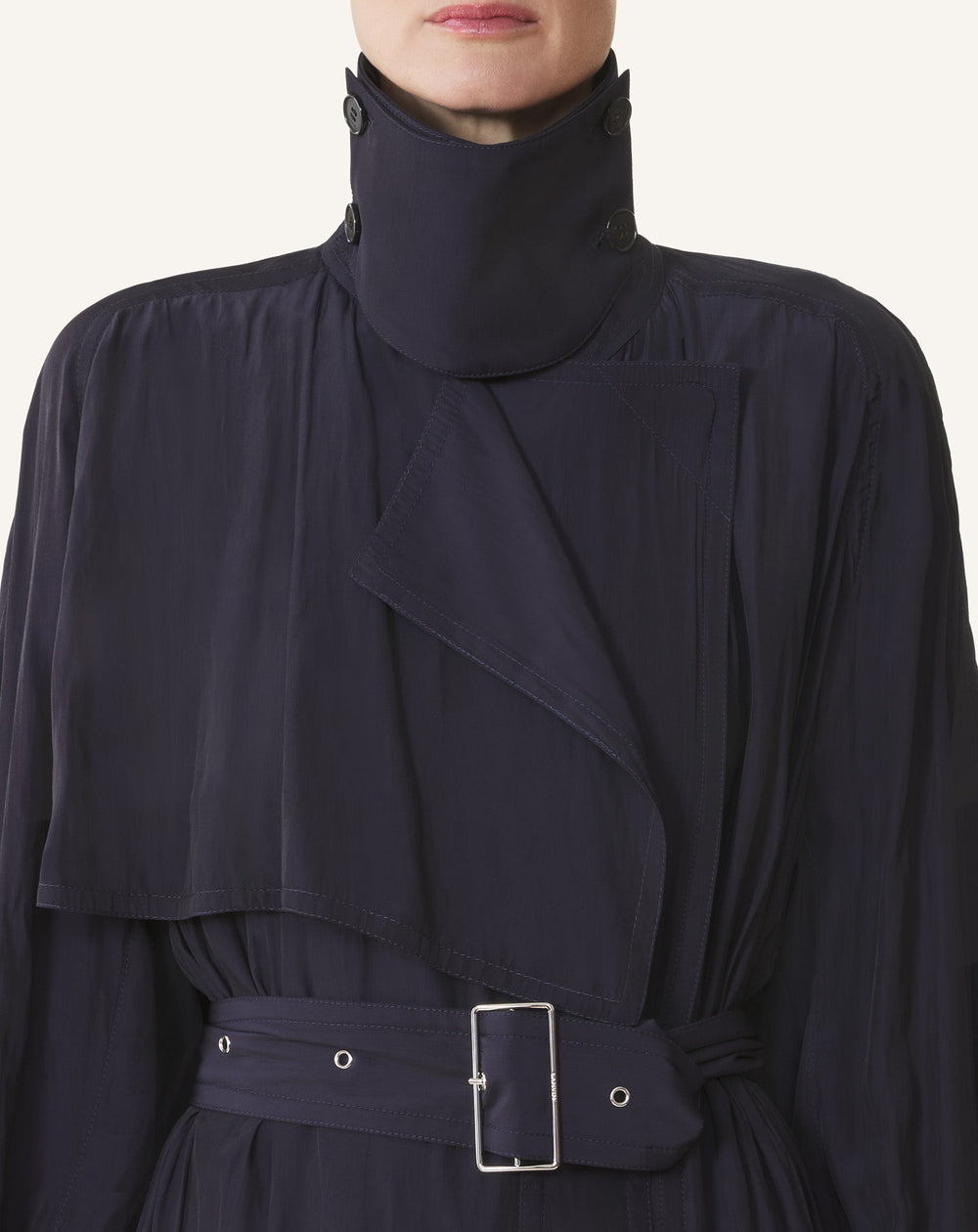 Blue Trench In Charmeuse