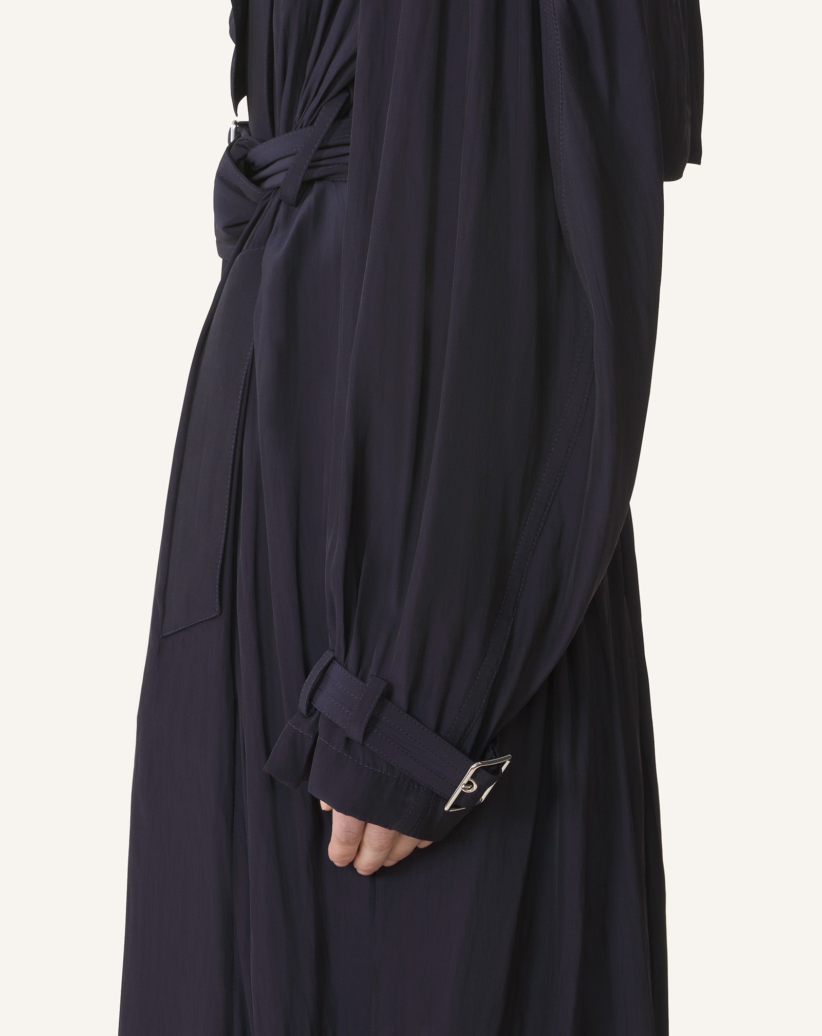 Blue Trench In Charmeuse
