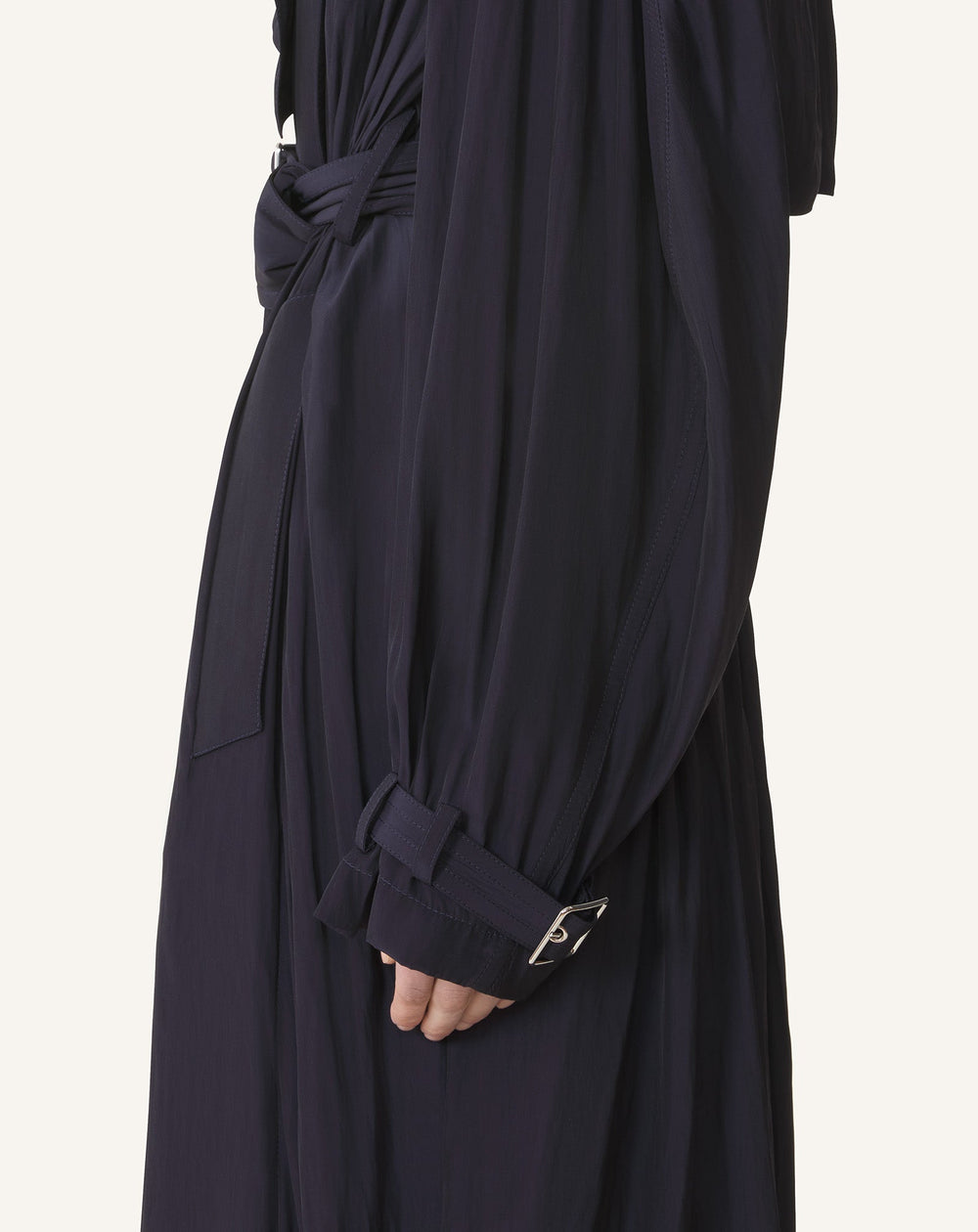 Blue Trench In Charmeuse