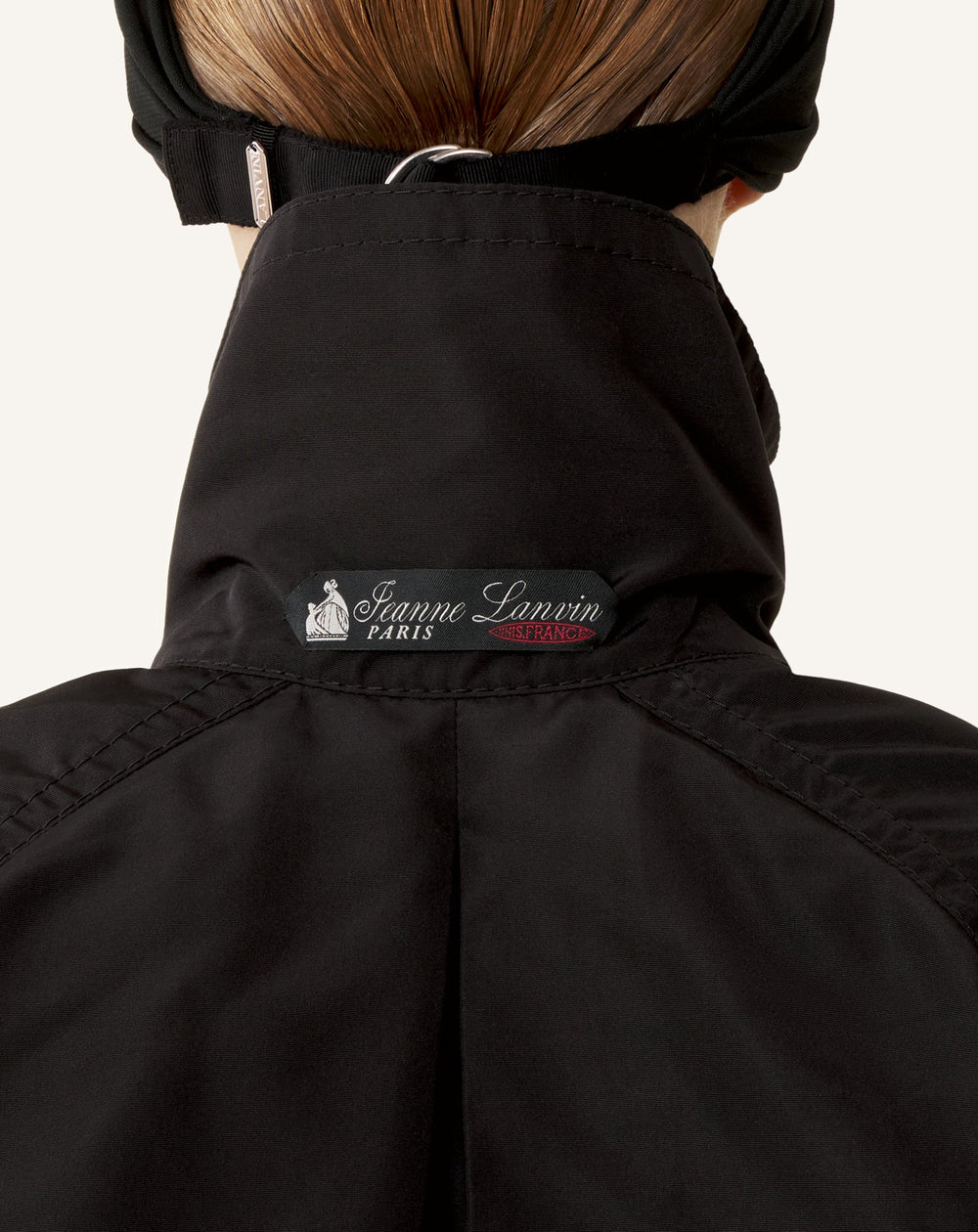 Trench Bi-matière En Faille De Soie Et Charmeuse Black