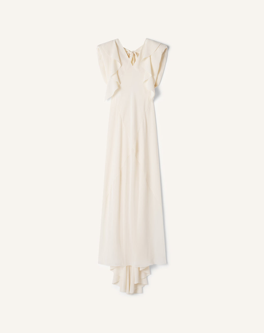 Robe Longue En Georgette De Soie White
